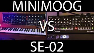 Do they sound the same  MiniMoog Model D  VS  Roland SE02 [upl. by Brenza]