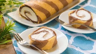 Rotolo Bicolore Panna e Nutella  Ricetta Facile Nutella Swiss Roll 55Winston55 [upl. by Yemorej631]