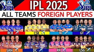 IPL 2025  All Teams Overseas Players List  All Teams Foreign Players IPL 2025  IPL 2025 Auction [upl. by Adnuhsed31]