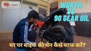 HOW TO CLEAN AND LUBE Hero Xtreme 160R MOTORCYCLE CHAIN WURTH CHAIN LUBE VS 90 GEAR OIL [upl. by Nicole]