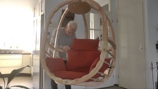 Een houten hangstoel Wooden Hanging Chair maken zonder buigen  Final [upl. by Alliuqa]