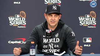 2024 World Series Aaron Boone credits Walker Buehler Freddie Freeman and Yoshinobu Yamamoto [upl. by Maighdlin]