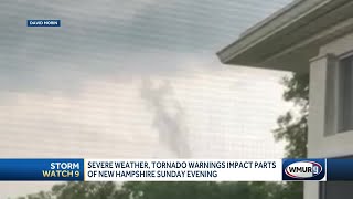 Severe weather tornado warnings impact parts of NH Sunday night [upl. by Radferd]