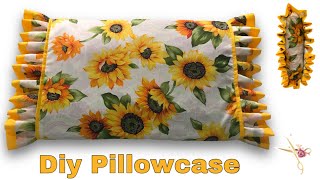 Simple Yellow Pillowcase  How To Make A Pillowcase  Full Tutorial For Beginners  eVin’s Work [upl. by Dillie]