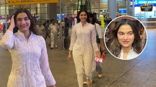 Saiee Manjrekar Looking Absolutely Stunning As She At Papped At The Airport [upl. by Ttayw]