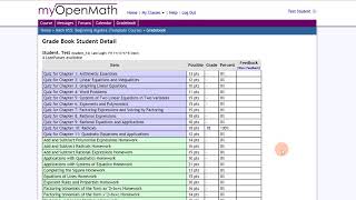 MyOpenMath Gradebook [upl. by Hgielrebmik]