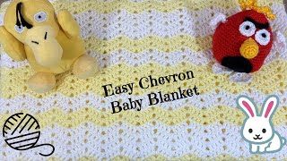 How to Crochet the Easy Chevron Baby Blanket [upl. by Ludie]