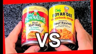 Chef Boyardee Throwback Recipe Pasta Ravioli Comparison and Review Taste Test [upl. by Olag640]