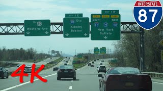 ⁴ᴷ Adirondack Northway Interstate 87 Exits 15 to 1 southbound 4K VIDEO [upl. by Kurtzig723]