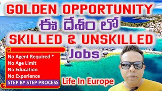 Unskilled Jobs In Europe Europe Work Visa  Telugu Travel Vlogs  Telugu Vlogs From Europe [upl. by Ursal416]