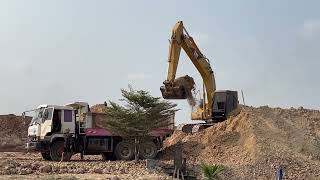 Part11Excavator CAT SUMITOMO SH210loading dirt Dump truck5T 25T [upl. by Nwatna964]