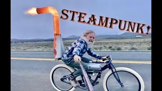 Crazy Rocketman Riding the new quotSTEAMPUNKquot Jet Bike [upl. by Odelinda]