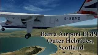 Landing at Barra Airport Scotland in a BN2 Islander HD [upl. by Rehteh]