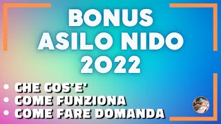 BONUS ASILO NIDO  Come presentare la domanda [upl. by Marcos247]