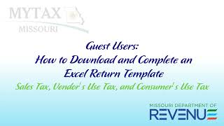 Guest Users How to file an Excel Tax Return template Sales Vendor’s and Consumers Use Tax [upl. by Ynnaffit291]