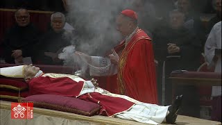 Bidding farewell to Benedict XVI Translation to St Peters Basilica  Highlights [upl. by Nidia]