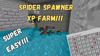 Easiest Spider Spawner XP Farm for Minecraft Bedrock 121 [upl. by Bashemath]