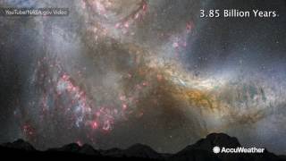 Future night sky after Milky Way and Andromeda merge [upl. by Jonell]