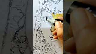 Learn Radha Rani Sketch Easy Drawing Tutorial for Beginners [upl. by Shugart]