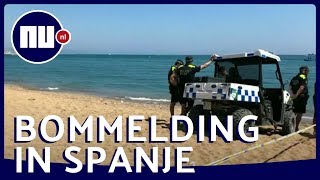 Evacuatie Spaans strand na bommelding  NUnl [upl. by Roxane]