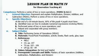 4AS LESSON PLAN [upl. by Adierf604]