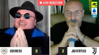 UDINESEJUVENTUS 02 LIVE REACTION  TIFOSI JUVENTINI vs GUFI  TIFOSIAMO [upl. by Ellednahs786]