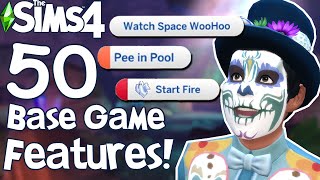 The Sims 4 50 BASE GAME FEATURES You Might Not Know [upl. by Ashla334]