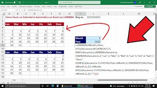 Cómo Crear una Función Calendario Automático en Excel con LAMBDA [upl. by Colly333]