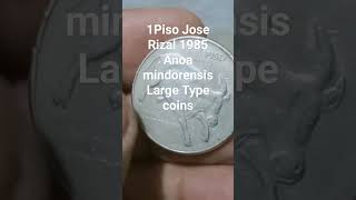 1Piso jose Rizal 1985 Anoa Mindorensis Large type Coins [upl. by Adnala]