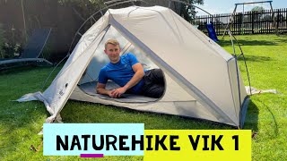 Naturehike VIK 1 tent review  Budget Ultralight One Person Tent [upl. by Elyrrad]