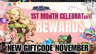 EverChest 15000 Chest Giveaway amp New Giftcode One Month Celebration  November New Codes EverChest [upl. by Assirec729]