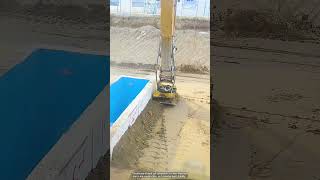 Sand soil compaction with an excavator with a vibro plate [upl. by Llerrot]