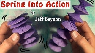 Origami Spring Into Action designed by Jeff Beynon [upl. by Eerdua]