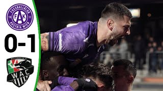 Wolfsberger AC vs Austria Wien 01 All Goals and Extended Highlights [upl. by Illek]