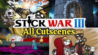 Stick War 3 Campaign King Zareks Map  All Cutscenes [upl. by Ecirrehs]