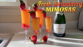 Fresh Strawberry Mimosas  ALCOHOL amp NONALCOHOLIC  COCKTAILS [upl. by Lily]