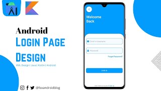 Login Page in Android Studio using Java amp Kotlin  Android UI  2023  Foxandroid [upl. by Ellehcor]