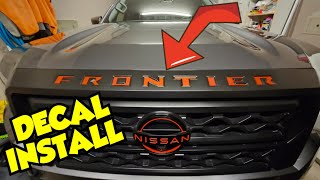 2023 Nissan Frontier Pro4x Grille Decal Install And Review [upl. by Zabrine]