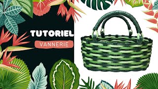 Tutoriel vannerie de papier N°2 Tresser un petit panier avec des anses [upl. by Amiarom]