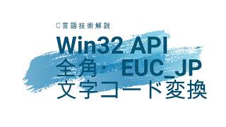 Win32 API 全角・EUCJP 文字コード変換 [upl. by Sikorski]