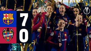 🏆 HIGHLIGHTS I FC BARCELONA 7 vs 0 LEVANTE  SPANISH SUPERCUP CHAMPIONS 🔵🔴 [upl. by Cawley]