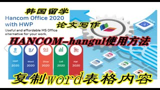 hancom office（hangul）hwp한글使用方法，操作技巧：复制word表格内容 [upl. by Goober]