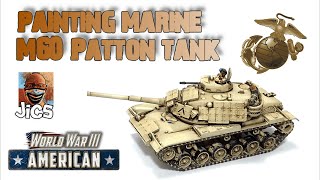 Painting Marine M60 Patton WWIII Team Yankee Gulf War [upl. by Notsob]