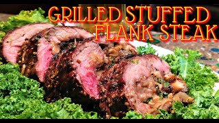 Easy Grilled Stuffed Flank Steak  A Stuffed Flank Steak Recipe  Grilled Flank Steak [upl. by Merrel]