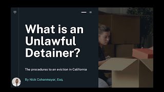 How to Begin an Unlawful Detainer quotEvictionquot in California [upl. by Still]