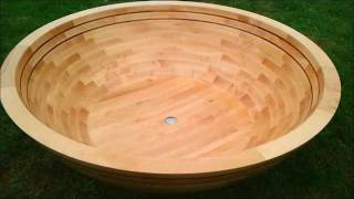 grinERA Wooden Bathtub solid wood birch  merbau [upl. by Arlette]