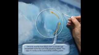 Acrylic Painting Techniques  Waves  Painting Foam Patterns [upl. by Naga]