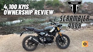 Triumph SCRAMBLER 400X  Ownership Review  4100 Kms [upl. by Ayhtin]