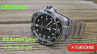 Certina Ds Action Diver 43mm 6 month review [upl. by Ennairek]