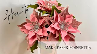 How I Make Easy Paper Poinsettia for Christmas Decoration  DIY Christmas Decor  Paper Flower Craft [upl. by Argela]